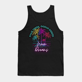 Palm Trees Ocean Breeze Neon Dreams Retro Miami Beach Tank Top